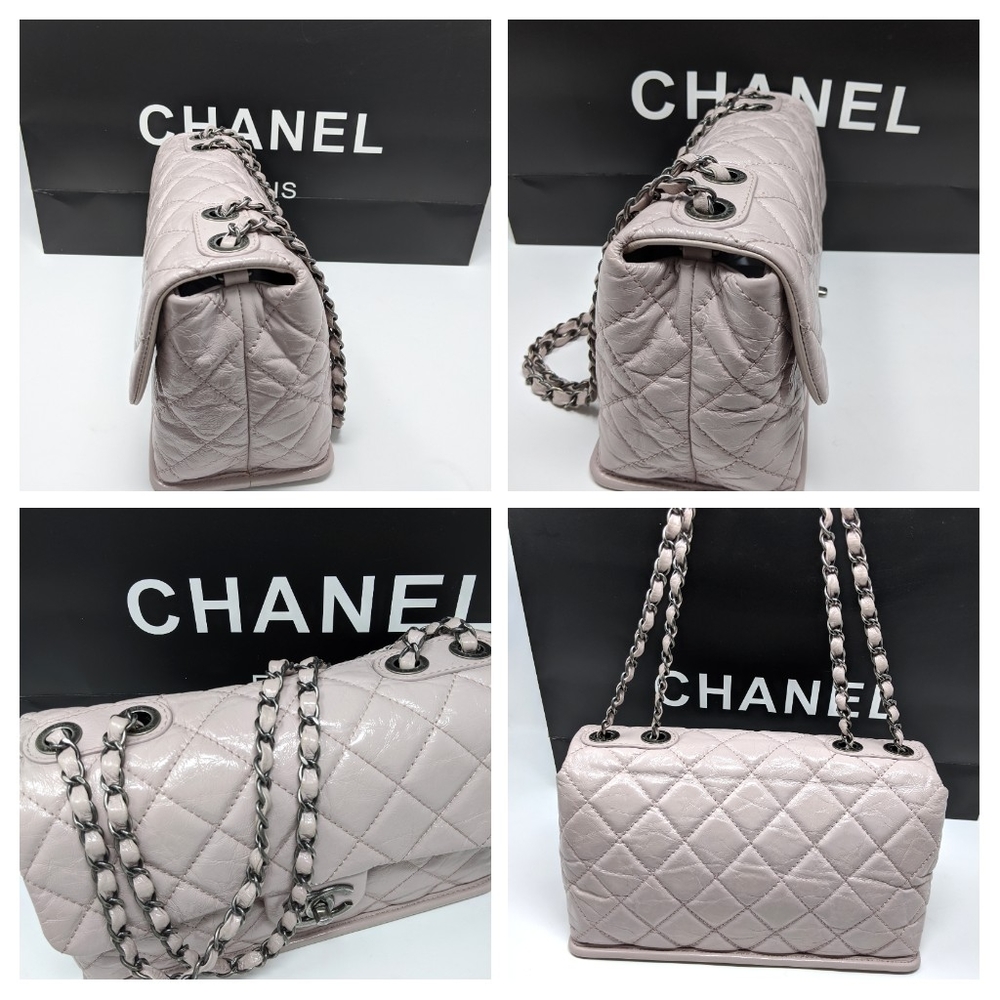 🦄🎉CHANEL Pink Bag Glazed Leather Flap Bag! Super Rare Color! Limited Edition - Picture 10 of 16